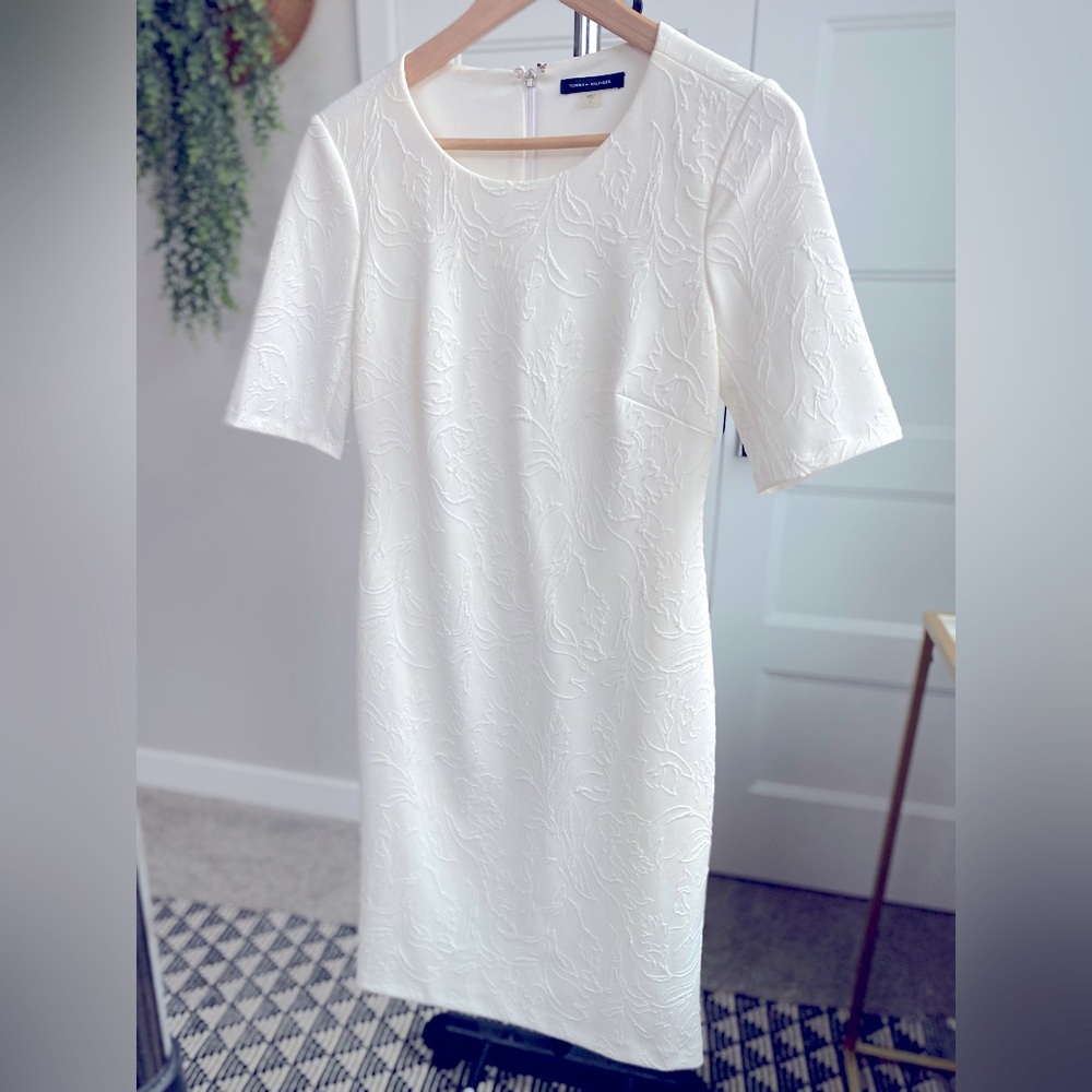 Tommy Hilfiger White Texture Flora Dress Sz 2